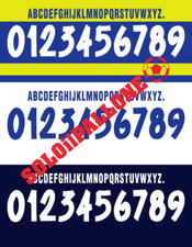 kit nome arco + numero videoflex x maglia parma 99-00 bianco blu royal champions