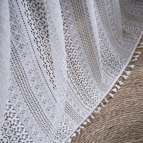 Crochet Lace Curtain Panels Window Drapes Bedroom Living Room Rod Pocket Rustic - Picture 18 of 48