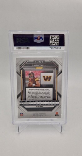 2022 Panini Prizm #306 | Sam Howell Rookie (RC) GREEN PRIZM PSA 9 | Commanders - Bild 2 von 2