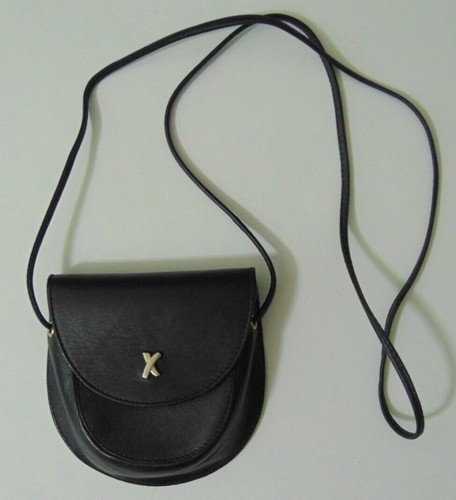 Black leather crossbody pouch small purse by Palom