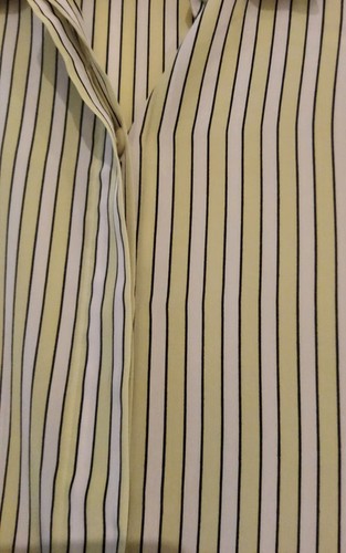 VINTAGE DALKEITH LADIES LIME STRIPED PURE SILK DOUBLE CUFF SHIRT SIZE 14 - Picture 3 of 9