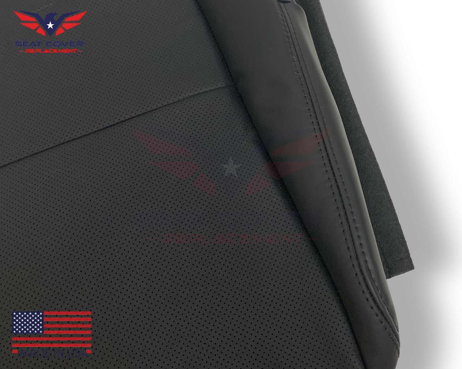 For 2004 Acura TL Passenger Bottom Replacement Perforated VINYL Seat Cover Black