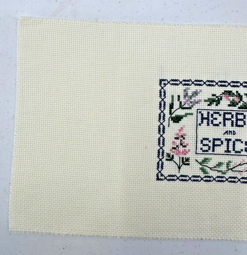Counted Cross Stitch Multicolor Herbs And Spice Vintage Sampler Finished Piece - Picture 3 of 12