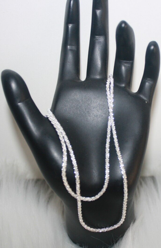 Beautiful 925 Sterling Silver Gypsophila Twisted Sparkly Necklace 18" Gift NIP - Picture 5 of 7