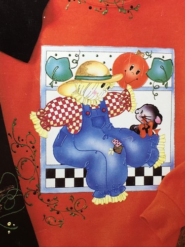 Vintage Daisy Kingdom No Sew Fabric Applique Strawman & Miss Kitty - Picture 3 of 4