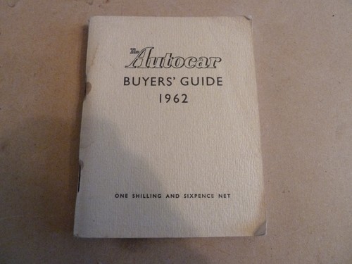 AUTOCAR BUYERS GUIDE 1962 BOOKLET - PRICES & SPECIFICATIONS OF CARS & CHASSIS - Picture 1 of 2