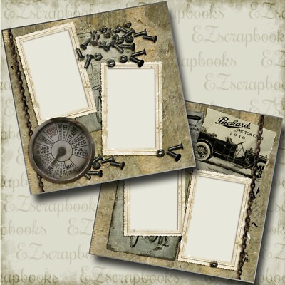 Vintage Transport - Heritage - 2 Premade Scrapbook Pages