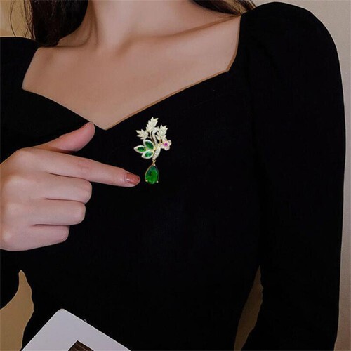 Exquisite Rhinestone Wheat Ear Brooch Clothing Cheongsam Jewelry Accessories - Bild 4 von 9