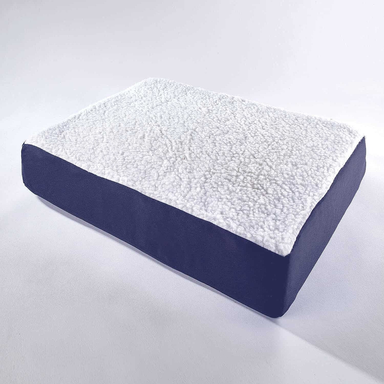Reversible Sherpa Fleece Comfy Gel Seat Cushion H8 x W46 x D35cm
