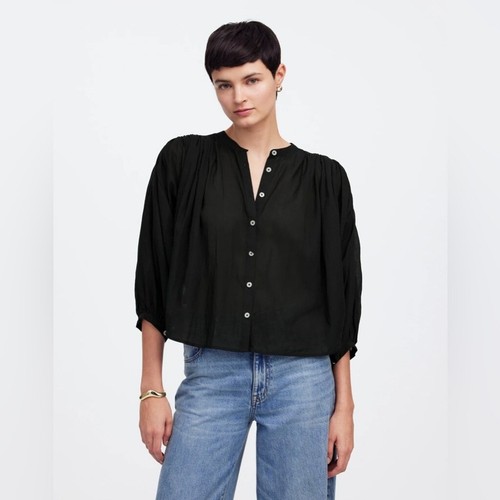NWT Madewell Women’s Balloon-Sleeve Top - XXL - Black