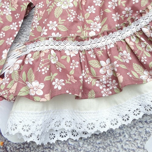 Toddler Kids Baby Girls Beautiful Floral Dress 12-24M With Headband Handmade UK - Picture 5 of 6