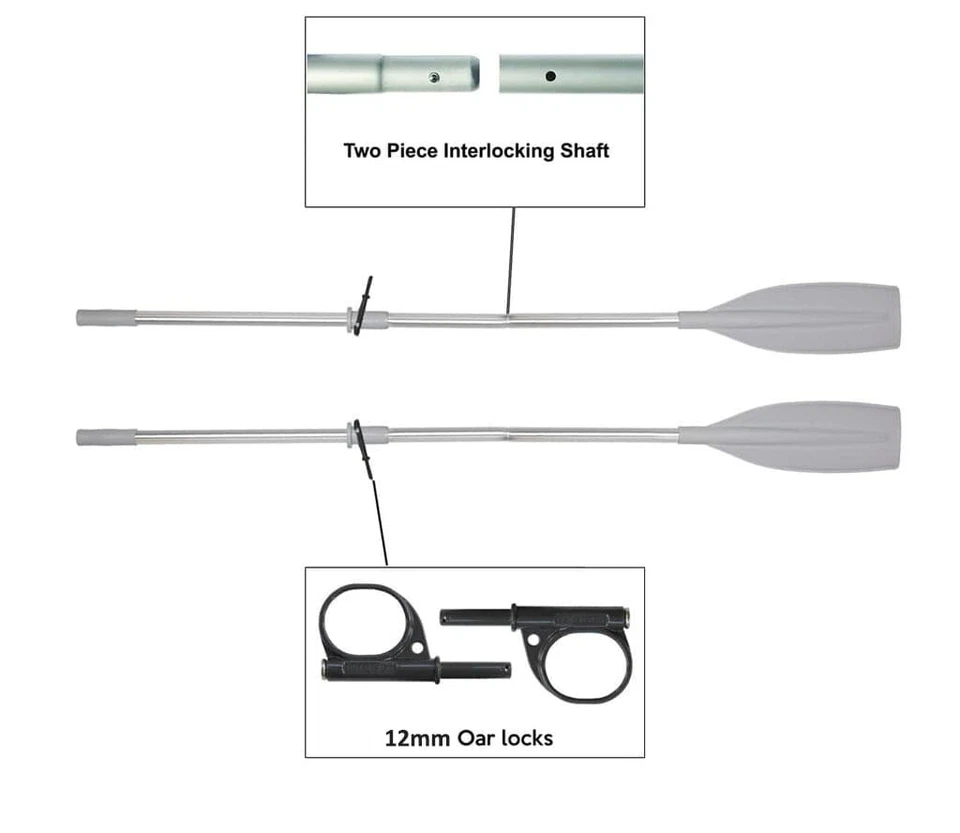 2 Piece Premium 1.8m Aluminium Oars with Oar Pins 12mm - image 2 of 3
