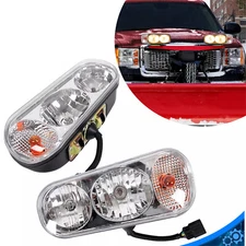 Universal Snow Plow Lights Headlights For Boss Western Fisher Blizzard Hinker