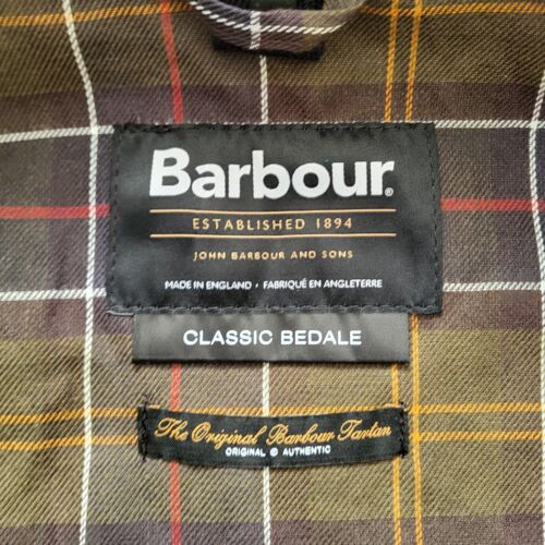 Barbour Classic Bedale Waxed Jacket in Olive Men's Size 42 - Picture 7 of 10