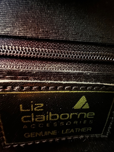 Liz Claiborne Purse Croc Embossed Leather Shoulder Bag Black Envelope Clutch Vtg - Picture 11 of 17