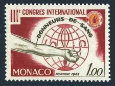 Monaco 510 two stamps, MNH. Michel 715. 3rd Blood Donor's Congress, 1962.