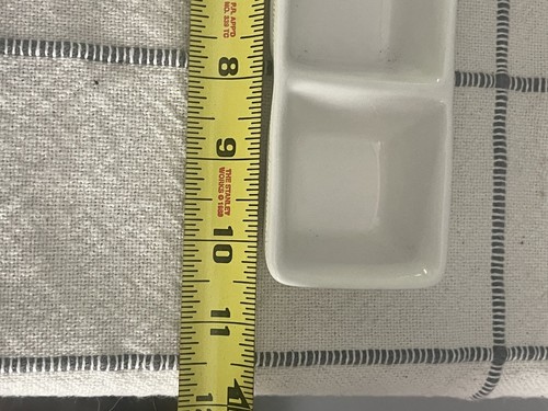 Rae Dunn Dream Divided Trinket Dish 3 Compartments All White With Black Letters - Picture 3 of 5