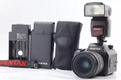 【EXC+5】 Pentax 645N Medium Format Film Camera w/ FA 45-85mm F4.5 AF-540FGZ Flash