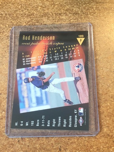 1994 Classic Best Gold Baseball # 189 Rod Henderson RC - Picture 2 of 2