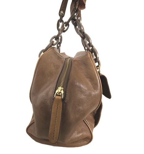 Banana Republic braune Leder Schultertasche mit großer Schnalle Akzent Y2K gebraucht, in einwandfreiem Zustand - Bild 4 von 11