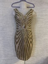Vince Camuto gold sequin dress Sz 4