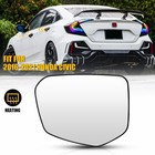 Left Driver Side Door Mirror Heated Glass With Plate Fit 2016-21 Honda Civic