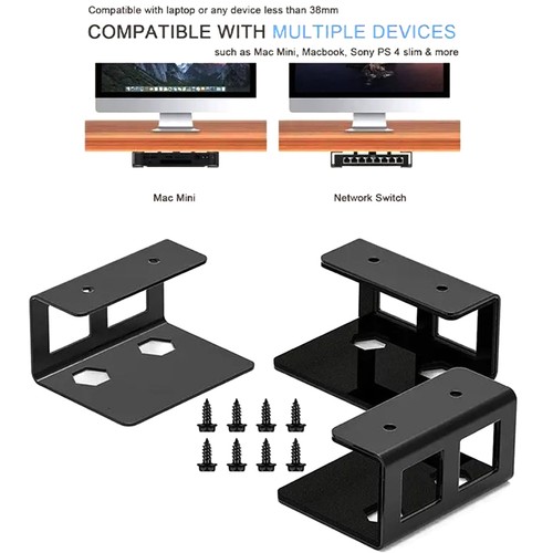 Under Desk Laptop Storage Bracket Metal Protective Tray Holder With Mount - Afbeelding 4 van 7