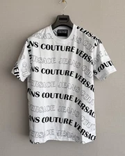 Versace Jeans Couture T-shirt XL Size White All-over Logo Print Cotton