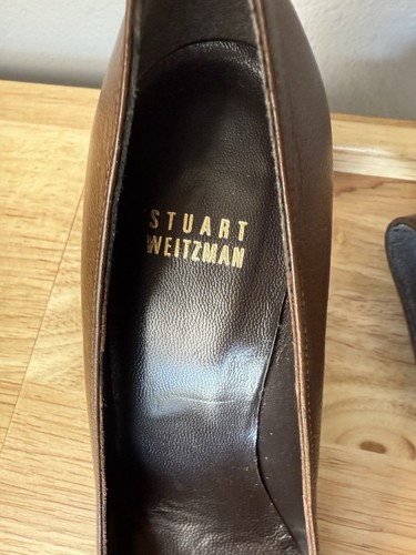 Zapatos de tacón Stuart Weitzman con hebilla de cuero marrón de 3,5" talla 7,5 - Imagen 4 de 7