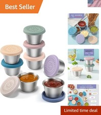 8 Pack Salad Dressing Container To Go, 2.4oz Small Condiment Containers with...