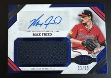 2025 Topps Tier One - Max Fried Jumbo Relic Auto /99 - AJR-MF