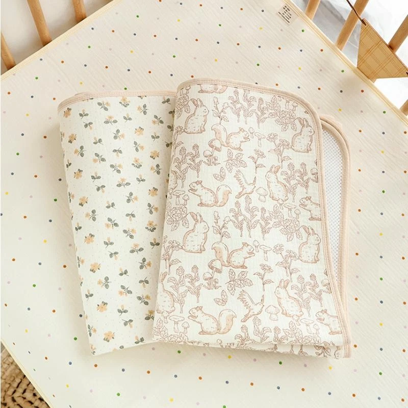 Cotton Baby Diaper Changing Mat Washable Large Size Diaper Changing Pad Covers W