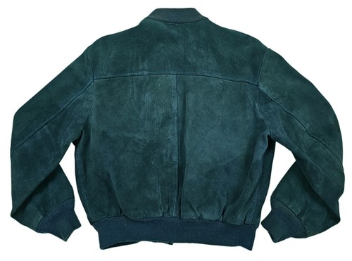 HOT VINTAGE 70's Men's SCHOTT BOMBER GENUINE SUEDE LEATHER NAVY BLUE Jacket 44 M - Picture 12 of 18
