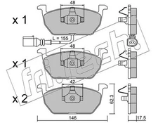 Brake pad set, disc brake fri.tech. 1052.0