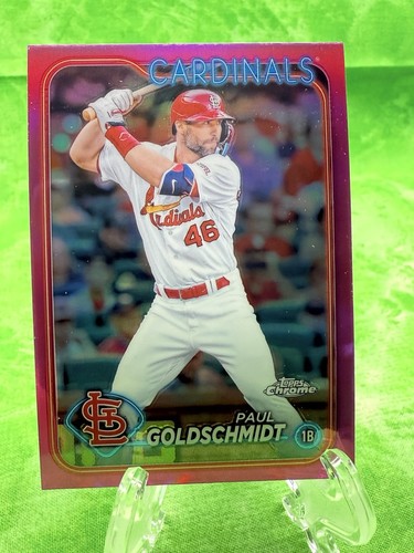 Paul Goldschmidt - Pink Refractor - 2024 Topps Chrome #90 St Louis Cardinals - Picture 1 of 11