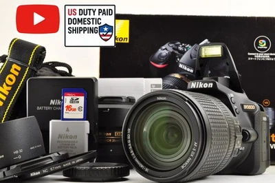 [Top Mint SC: 5804] Nikon D5600 24.2 MP DSLR 18-140mm VR Kit &35mm F/1.8 G USA - Photo 1/4