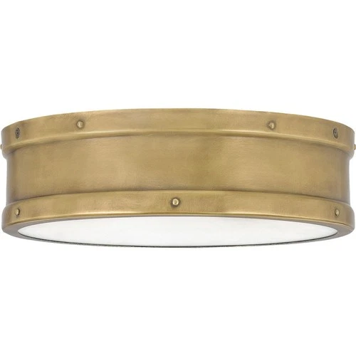 Ahoy - 25W LED Flush Mount - 3.5 Inches high-Weathered Brass Finish Flush Mount - Picture 1 of 9
