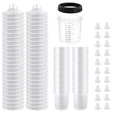 Disposable Paint Spray Gun Cup Liners and Lid System 600ml/20Oz 50pack CUPS