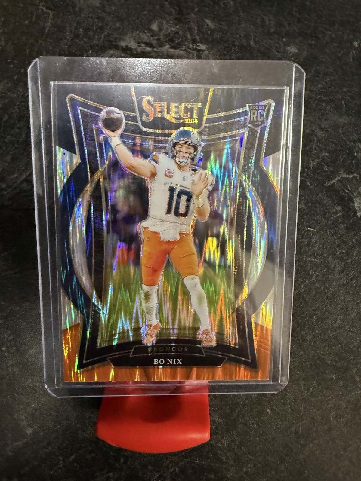 2024 Panini Select - Concourse Bo Nix #30 Black & Orange Shock Prizm (RC)