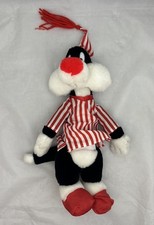 Looney Tunes Sylvester Cat in Striped Pajamas Plush 12" Stuffed Animal