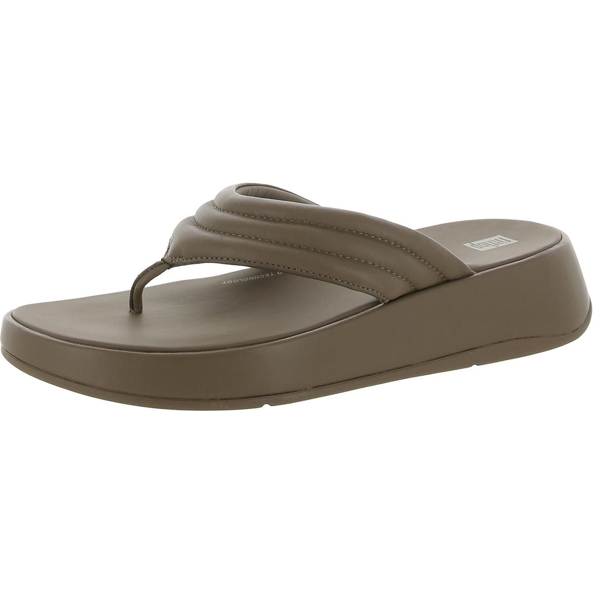 Женские босоножки на танкетке F-Mode из темно-серой кожи Fitflop 8 Medium (B,M) BHFO 2183