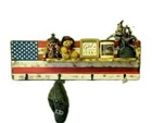 Handmade Handpainted Distressed Wood American Flag Coat/Hat Rack With Shelf