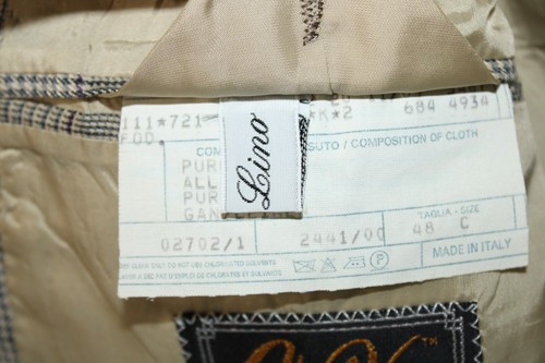 Tessuti Brghenti Herren Beige Kariert Leinen Ein Knopf Blazer Größe EU 48 US 40 - Bild 15 von 22