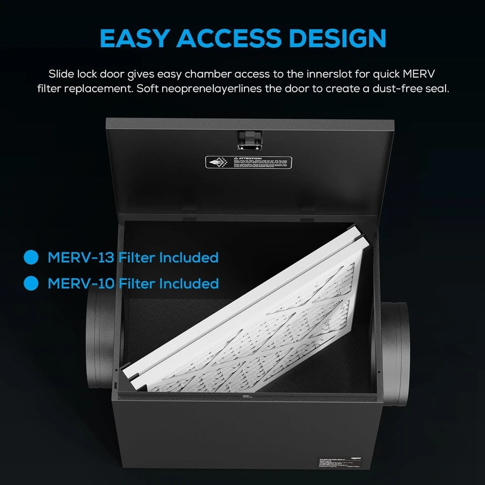 Коробка встроенного фильтра AITECAC ACF6 6 дюймов с высокоэффективным фильтром для домашнего впуска ОВК - Изображение 3 из 4