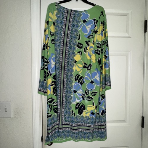 Ruby Road Sz 2x GREEN BLUE WHITE YELLOW Dress - Foto 6 di 6