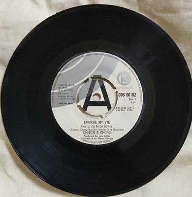 CHEECH & CHONG Earache My Eye / Turn That Thing Down UK Ode 7'' vinyl promo demo
