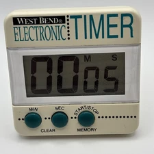 West Bend Electric Timer 40035 Vintage WORKS! Big Display, Magnet