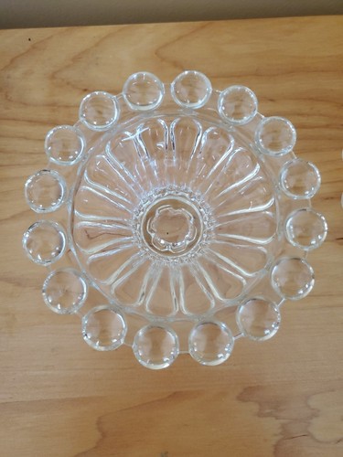 2 Anchor Hocking Vintage Clear Glass "Boopie" Pattern Ball Foot Candle Holder - Picture 7 of 8