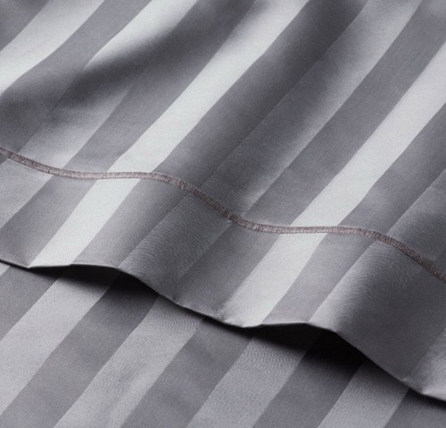 NWT Queen Threshold Signature 6pc 800 Thread Count Sheet Set Gray Stripe - Picture 2 of 5