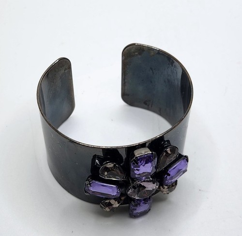 Breites Vintage Krappenbesetztes Strass Malteserkreuz Manschettenarmband Signiert - Bild 6 von 8